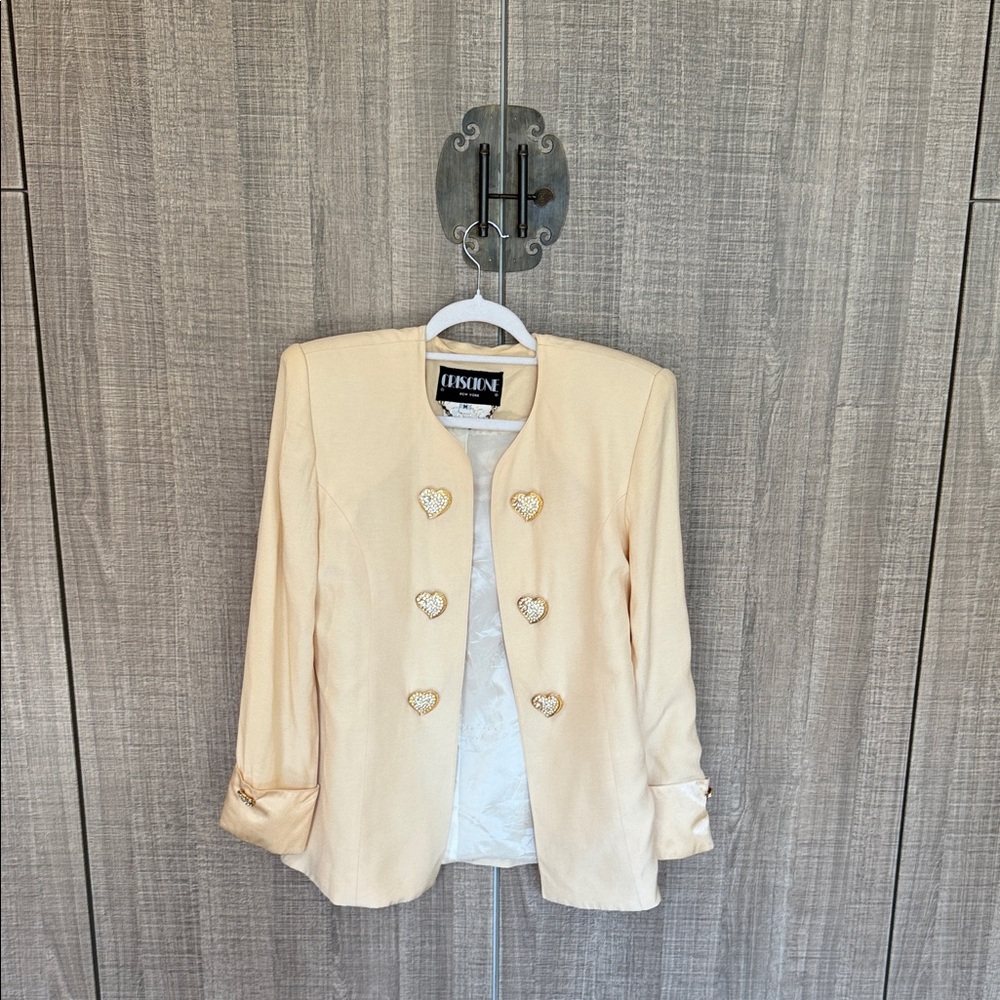 Criscione By Cachè Gold‎ Metal Buttons Vintage Blazer